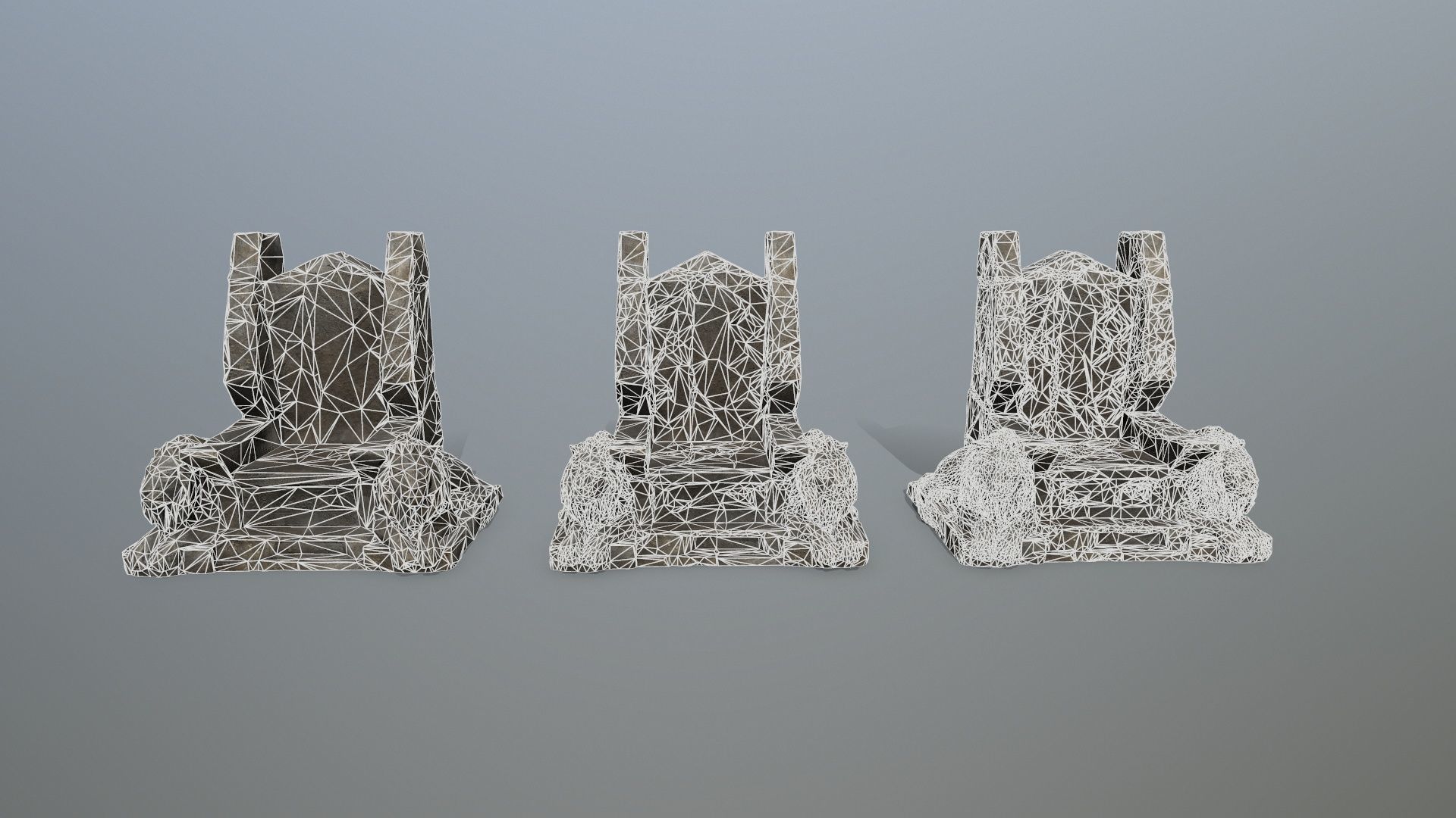 Lion Throne Low-poly 3D model_13