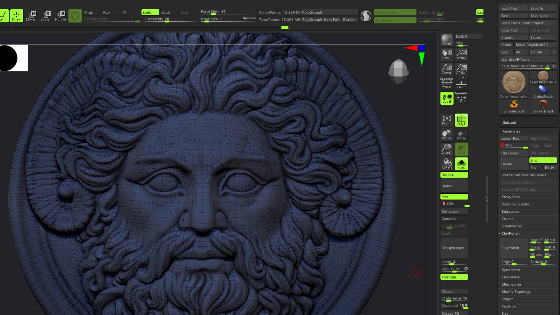 Roman Greek Zeus Sculptural wall relief plaque 3D print model_14