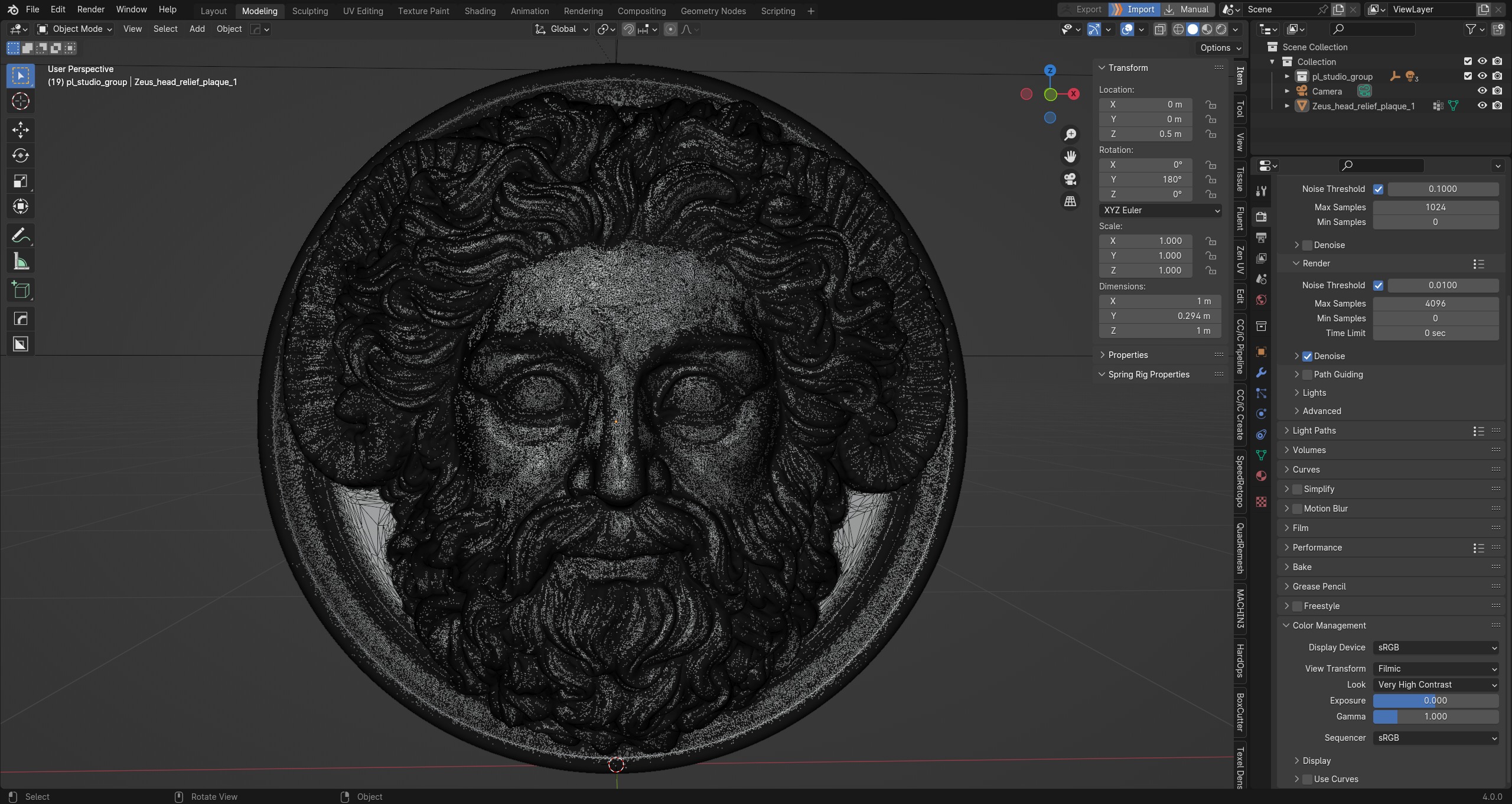 Roman Greek Zeus Sculptural wall relief plaque 3D print model_24