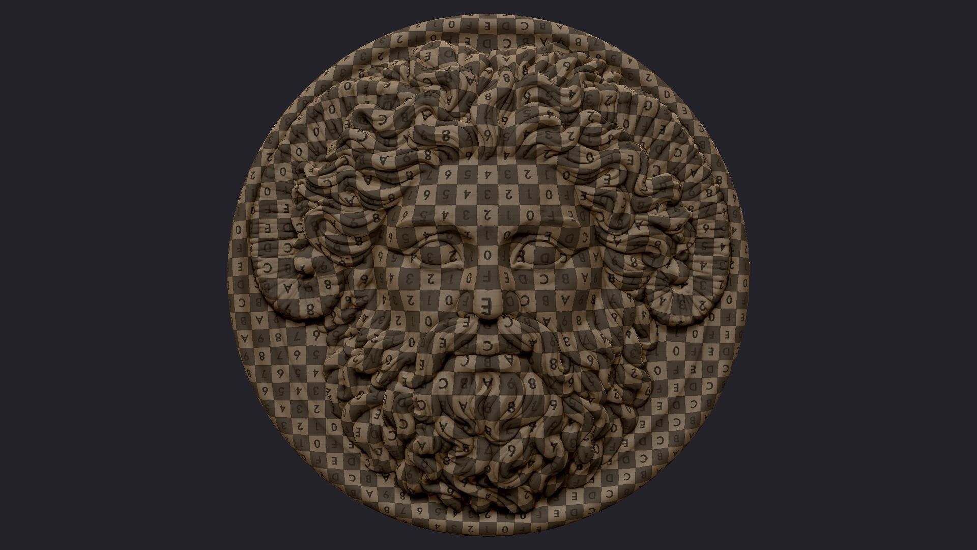 Roman Greek Zeus Sculptural wall relief plaque 3D print model_17