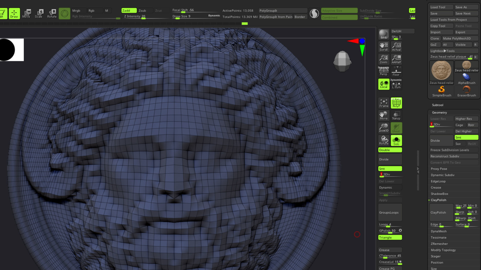 Roman Greek Zeus Sculptural wall relief plaque 3D print model_15