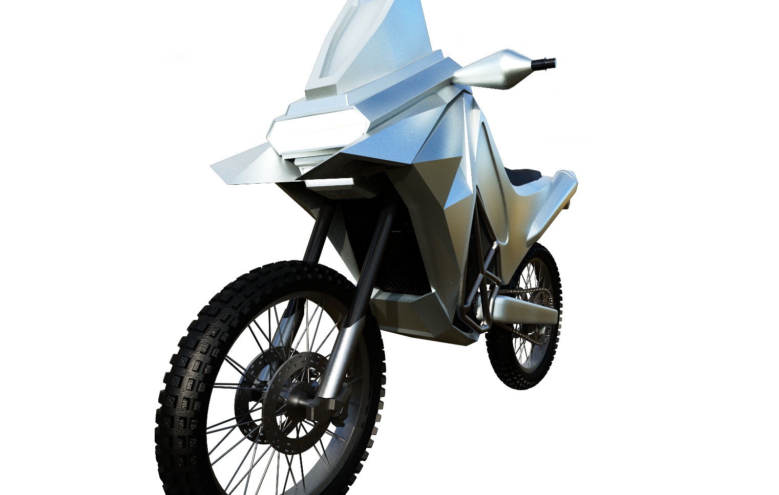 Adventure Motorcycle Low-poly 3D model_4