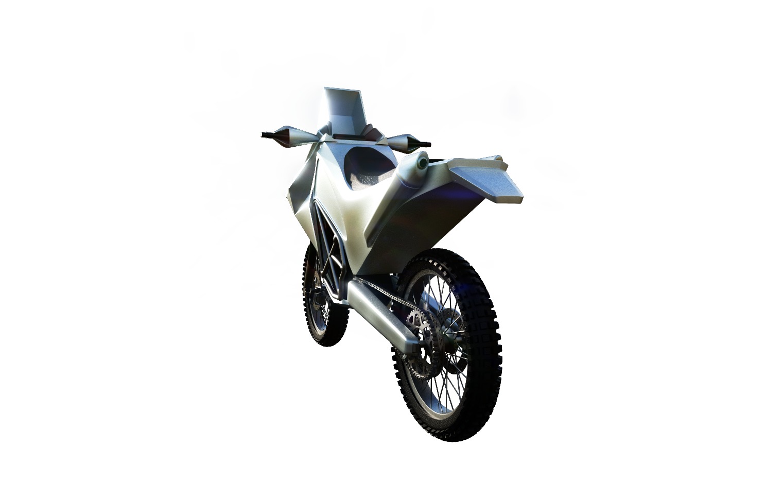 Adventure Motorcycle Low-poly 3D model_3