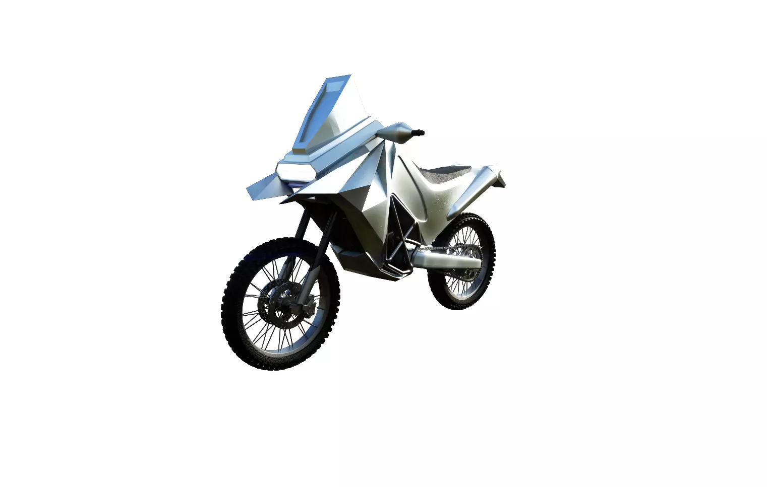 Adventure Motorcycle Low-poly 3D model_0