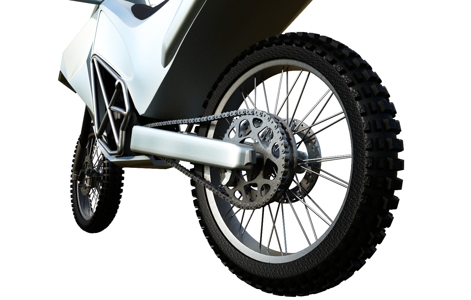 Adventure Motorcycle Low-poly 3D model_5