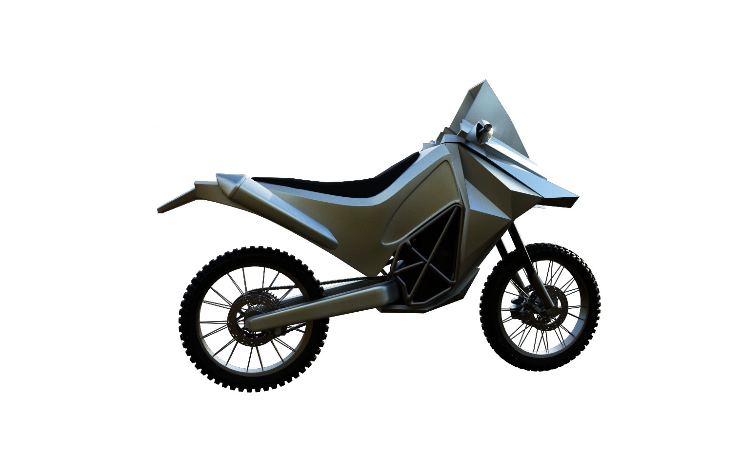 Adventure Motorcycle Low-poly 3D model_2