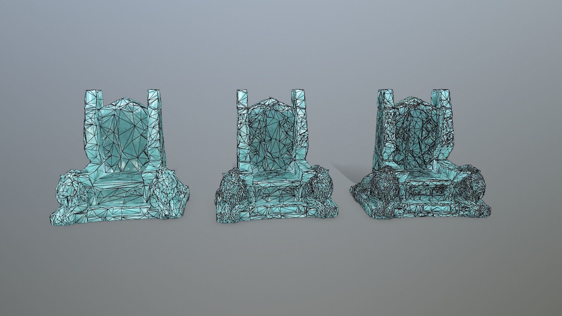 Ice Lion Throne Low-poly 3D model_14