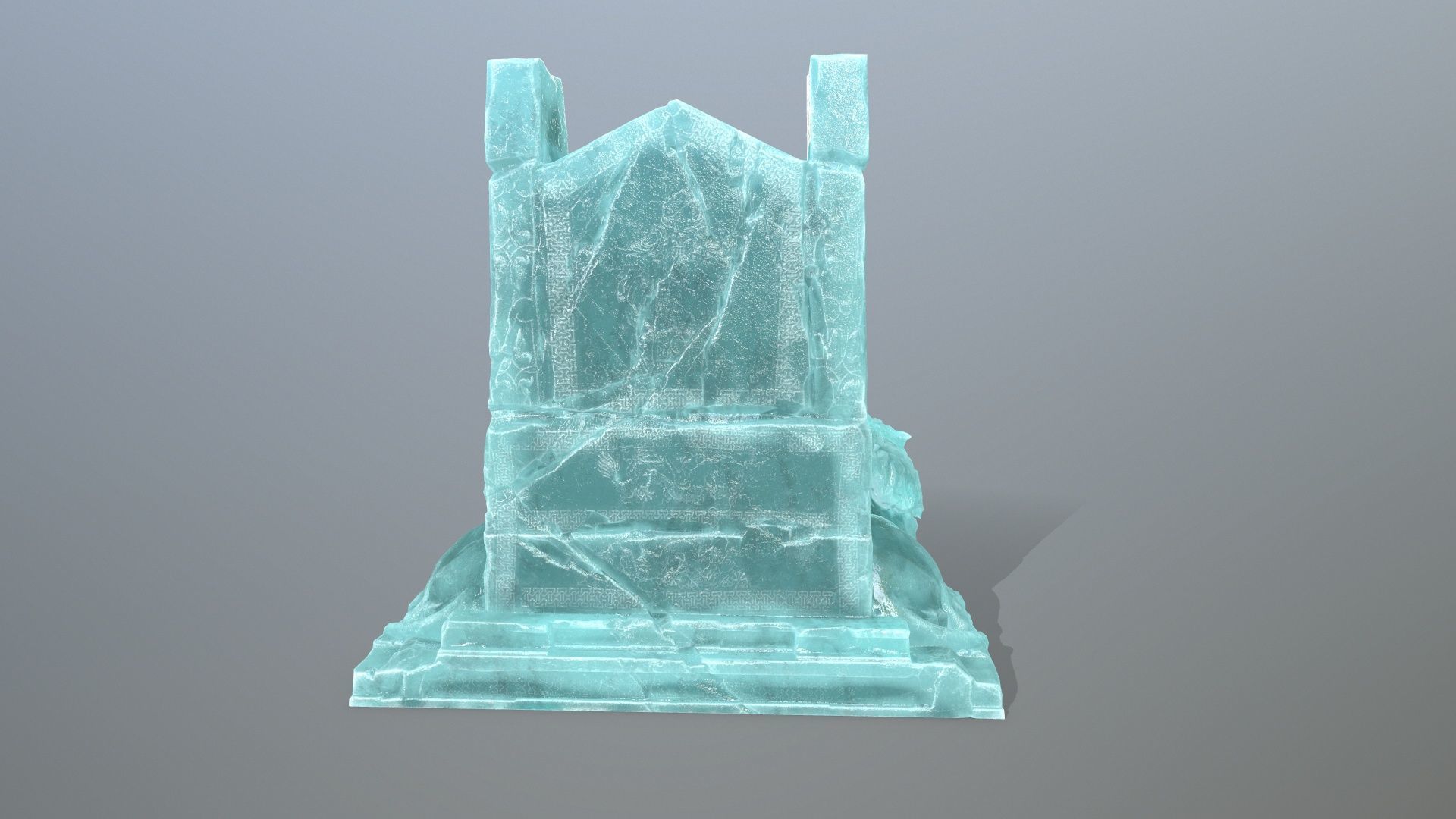Ice Lion Throne Low-poly 3D model_6