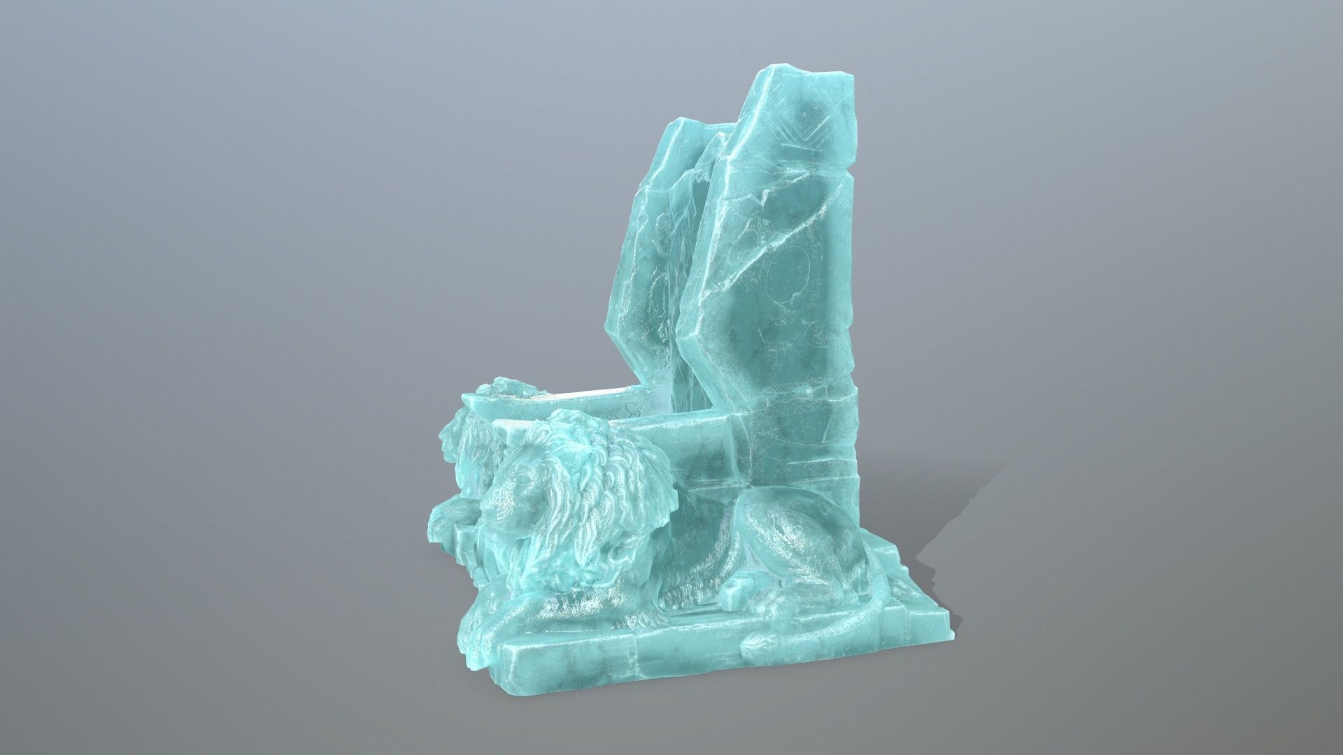 Ice Lion Throne Low-poly 3D model_3