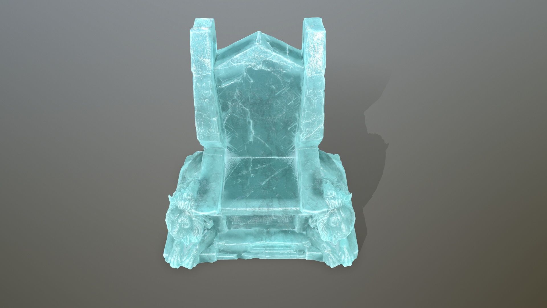 Ice Lion Throne Low-poly 3D model_12