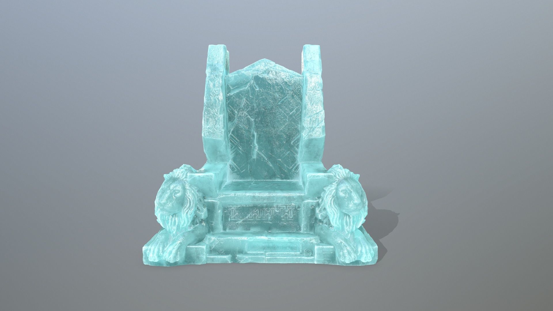 Ice Lion Throne Low-poly 3D model_11