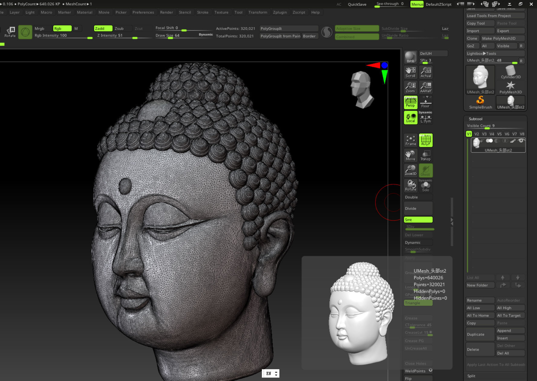 Gautama Buddha head sculpture 3D print model_17