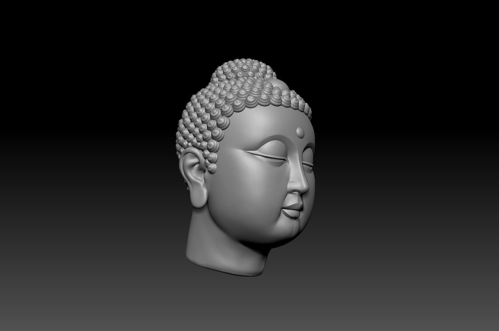 Gautama Buddha head sculpture 3D print model_12