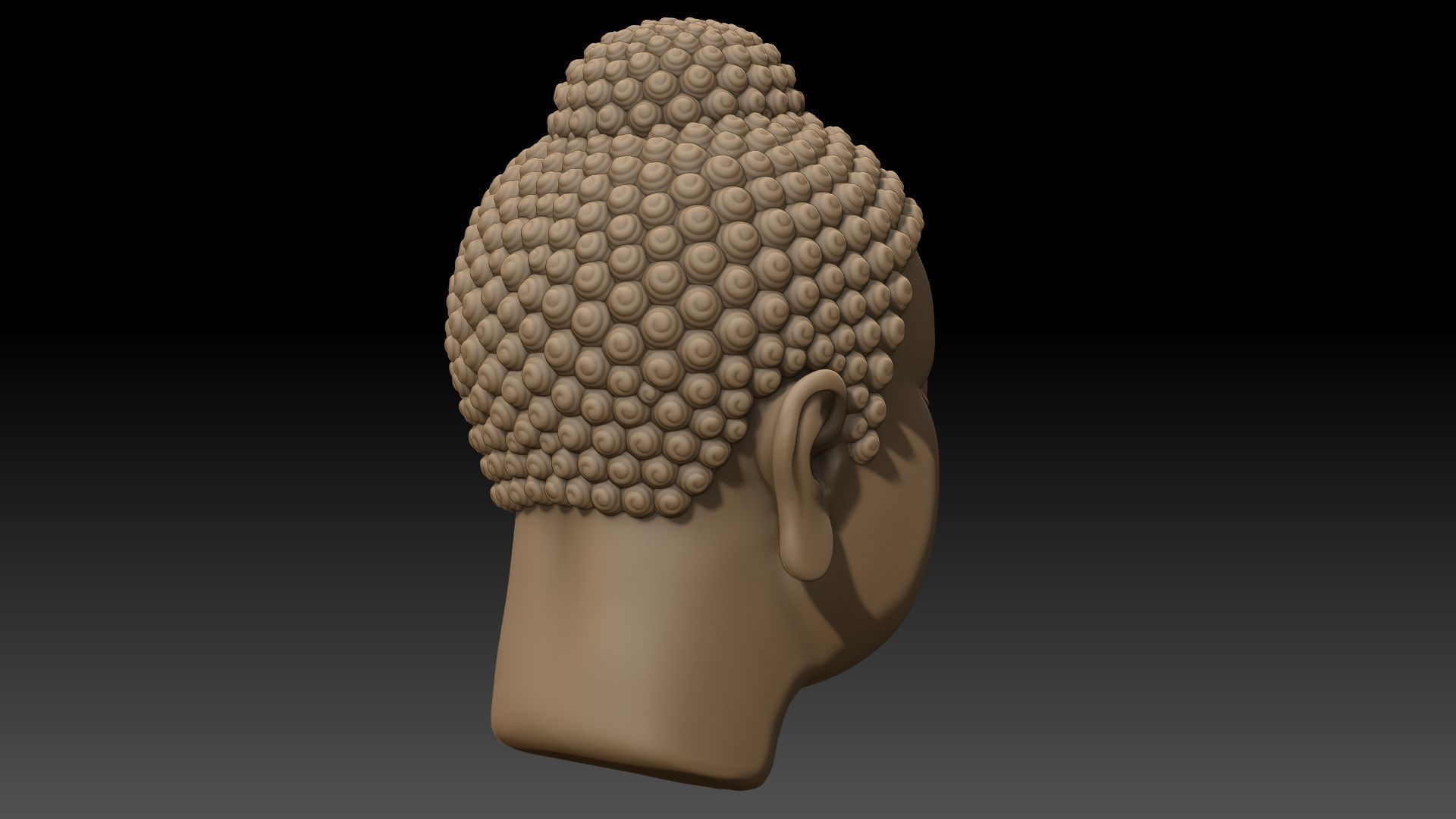 Gautama Buddha head sculpture 3D print model_7