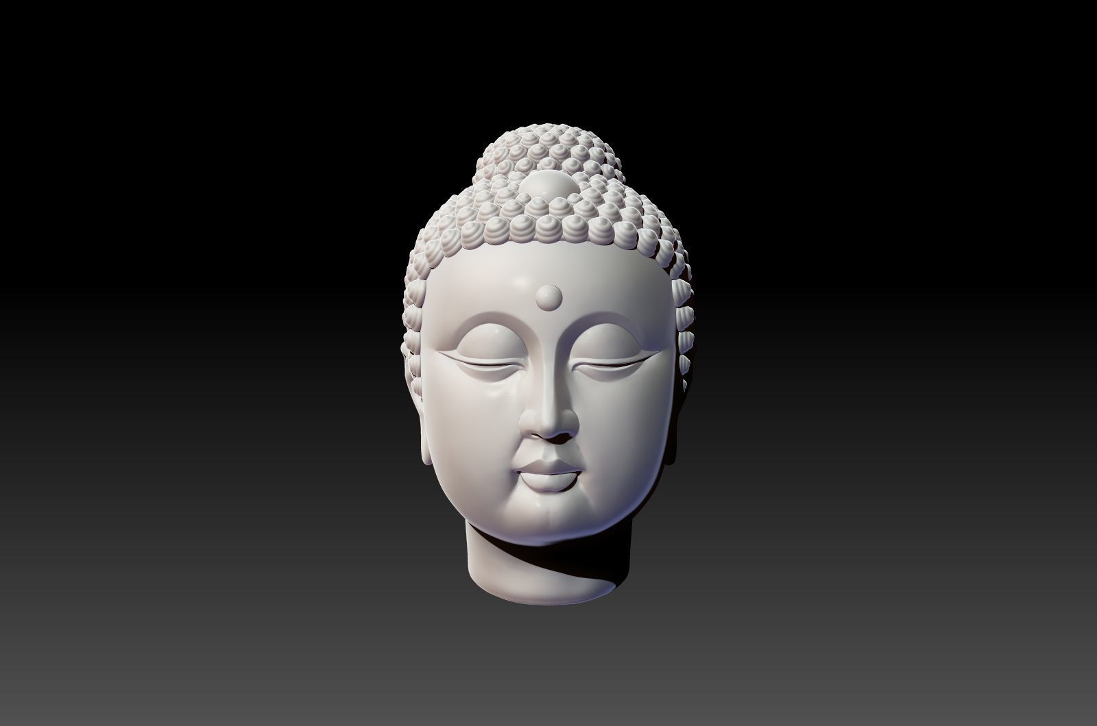 Gautama Buddha head sculpture 3D print model_8