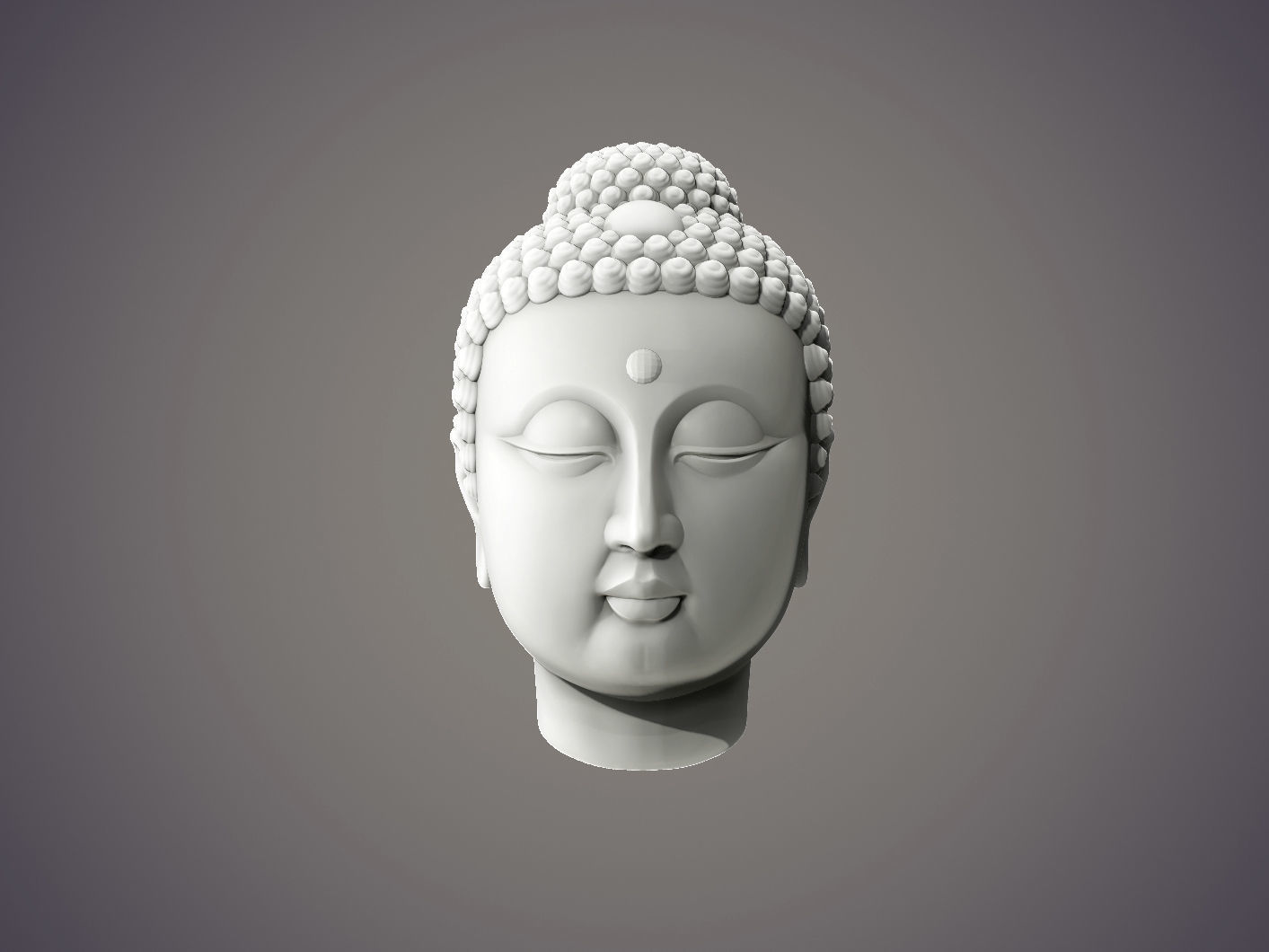 Gautama Buddha head sculpture 3D print model_1