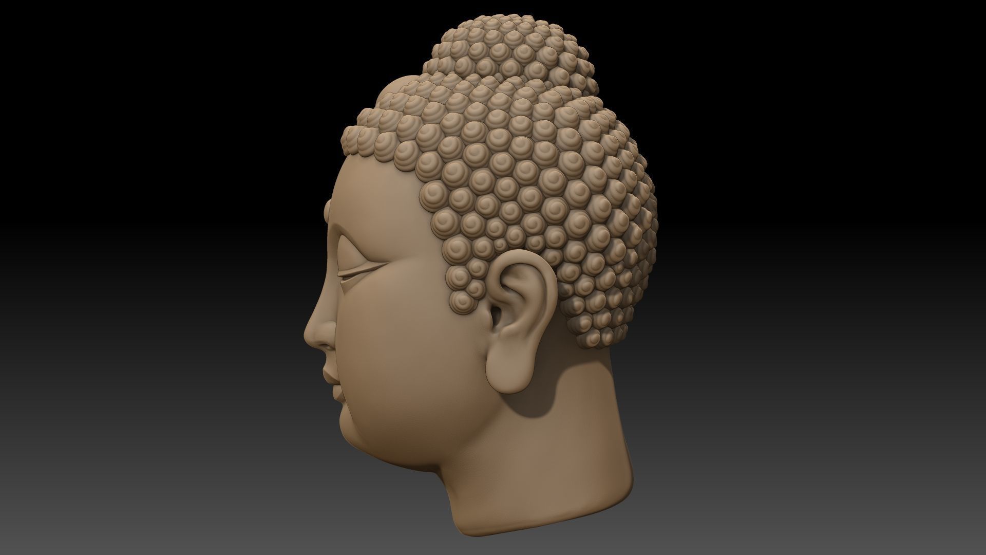 Gautama Buddha head sculpture 3D print model_6