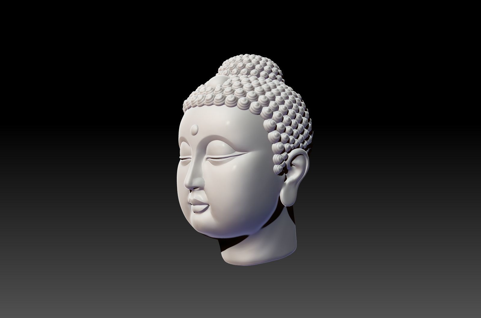 Gautama Buddha head sculpture 3D print model_9