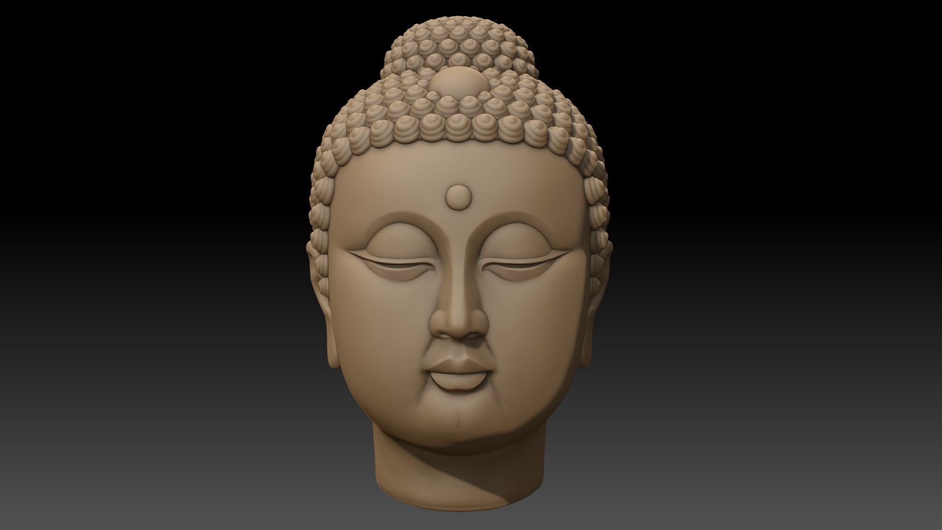 Gautama Buddha head sculpture 3D print model_4
