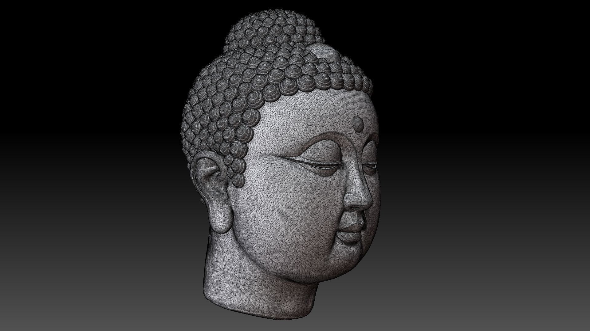 Gautama Buddha head sculpture 3D print model_16