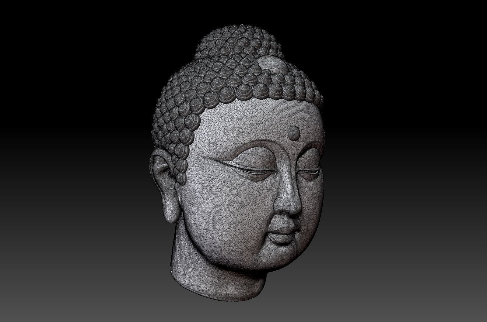 Gautama Buddha head sculpture 3D print model_14