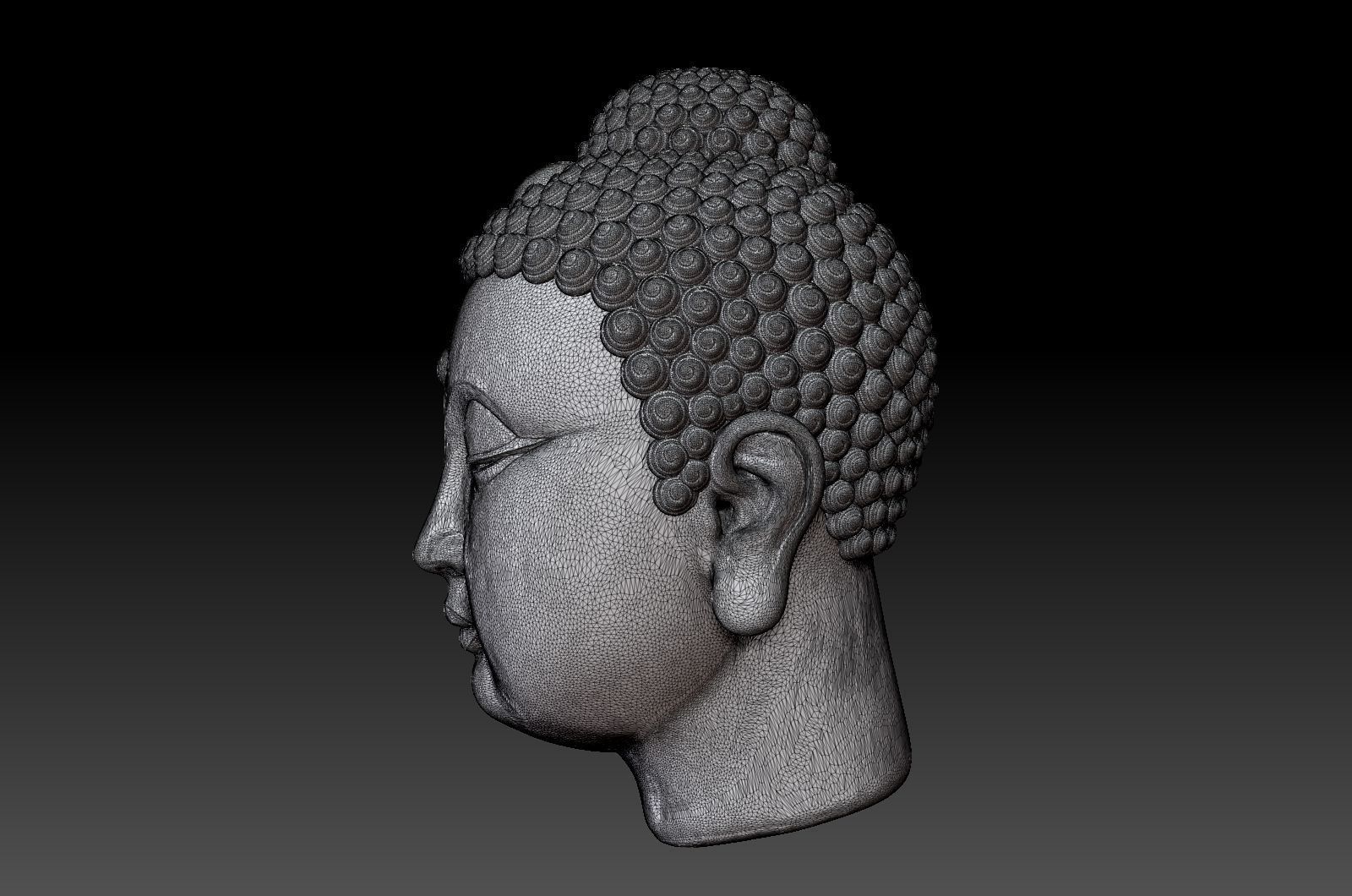 Gautama Buddha head sculpture 3D print model_15