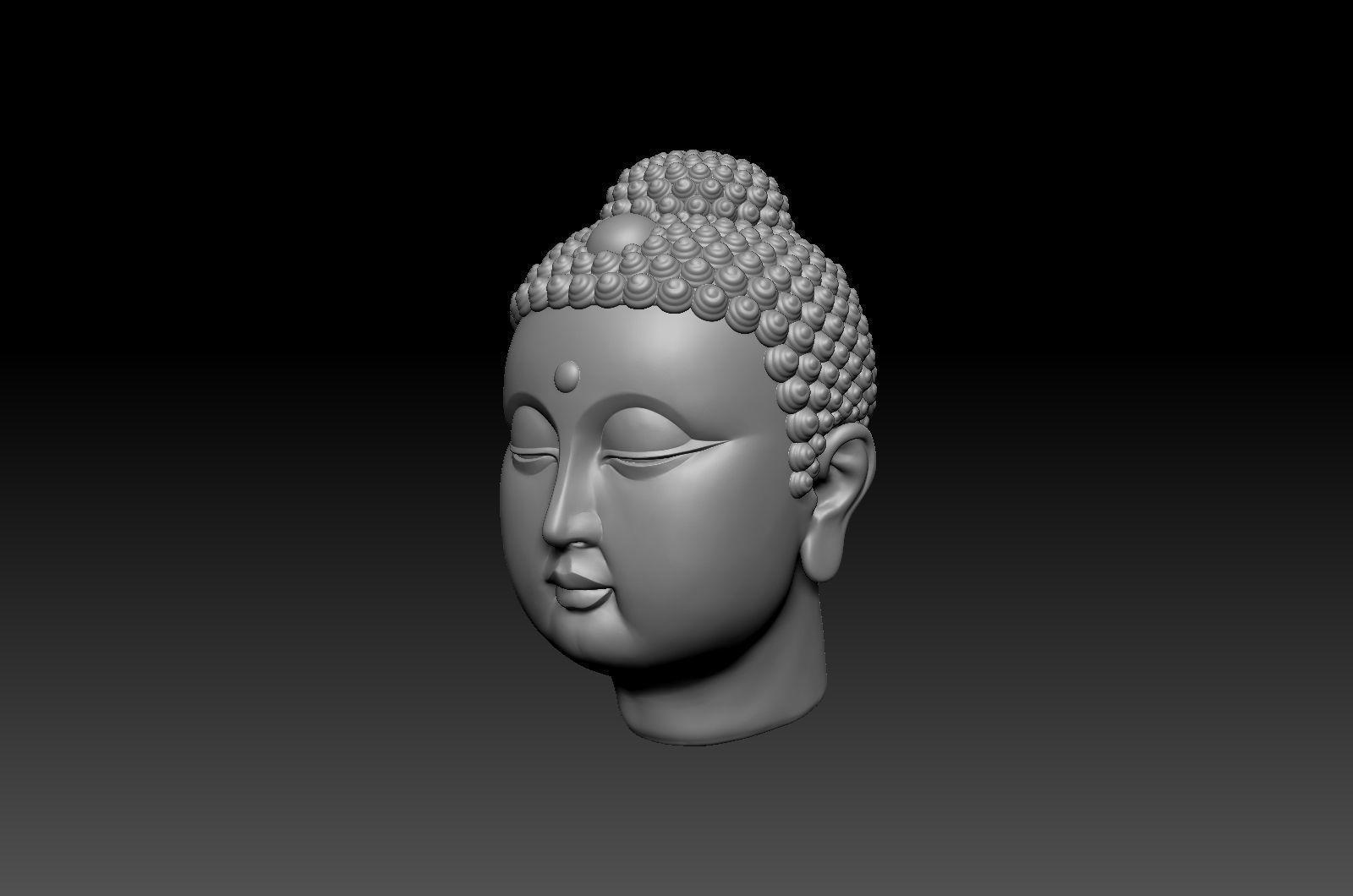 Gautama Buddha head sculpture 3D print model_13