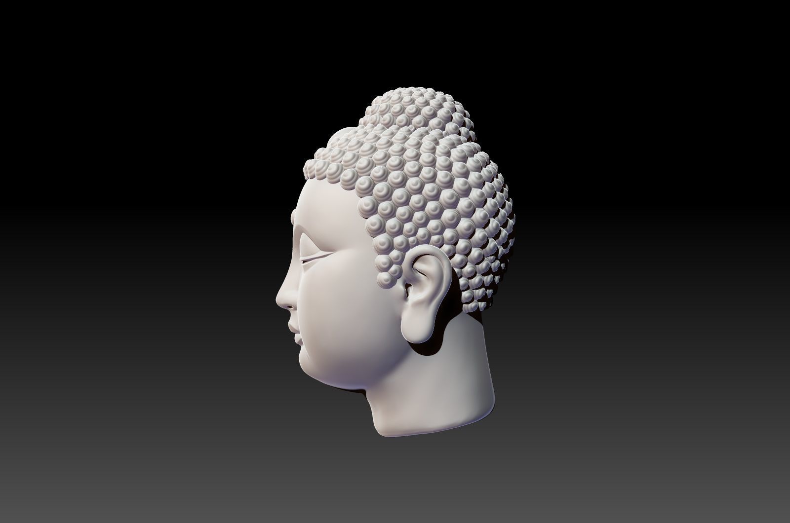 Gautama Buddha head sculpture 3D print model_10