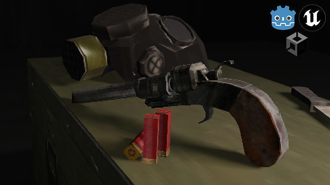Shotgun Pistol Low-poly  Low-poly 3D model