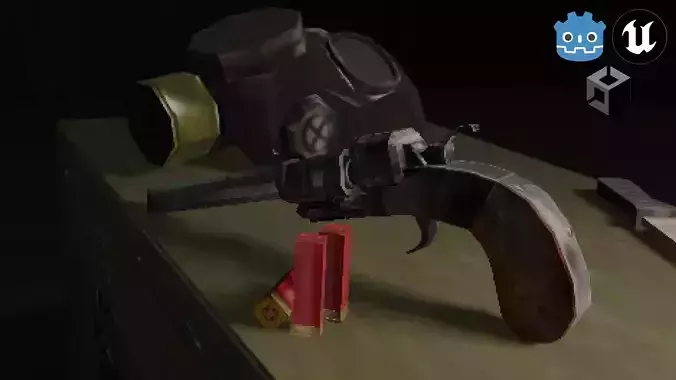 Shotgun Pistol Low-poly 