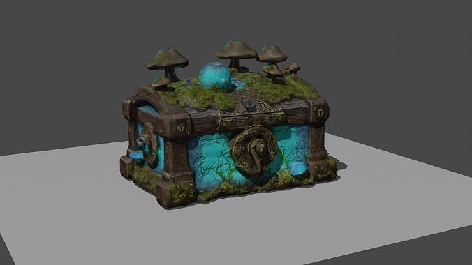 Fantasy Cartoon Chest Treasure Free 3D model