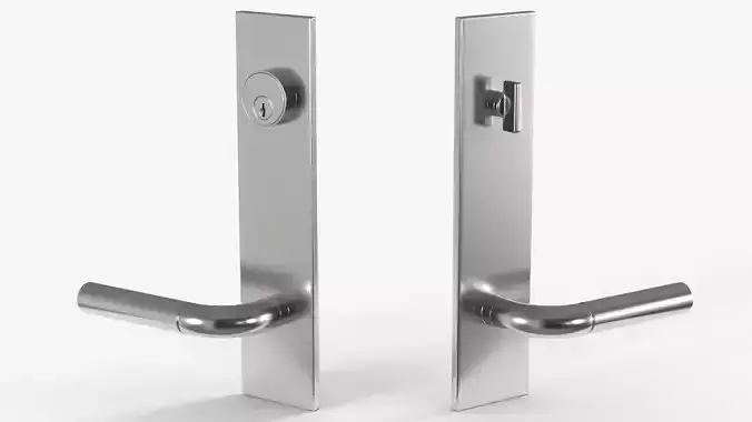 Tumalo Handle - Nickel Lever Exterior Door Hardware 3D model