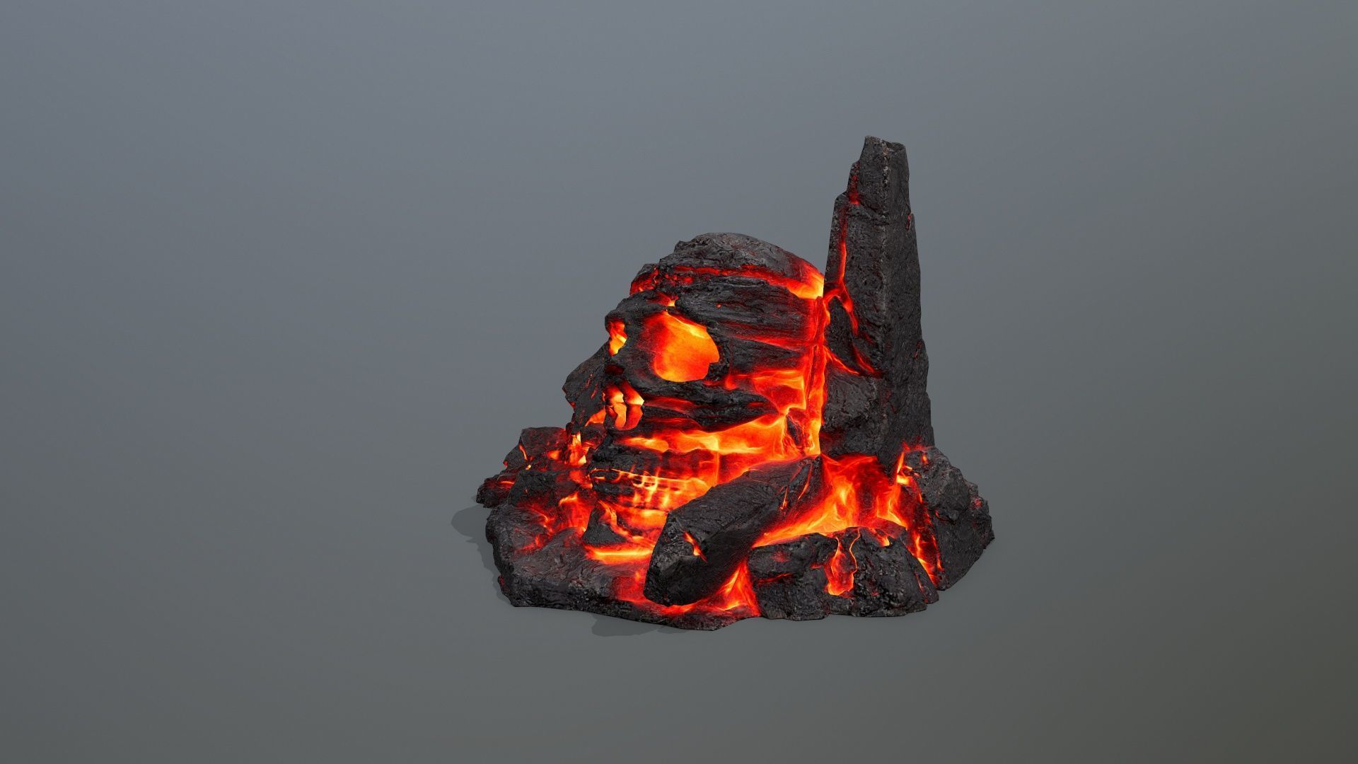 Skull Rock Low-poly 3D model_5