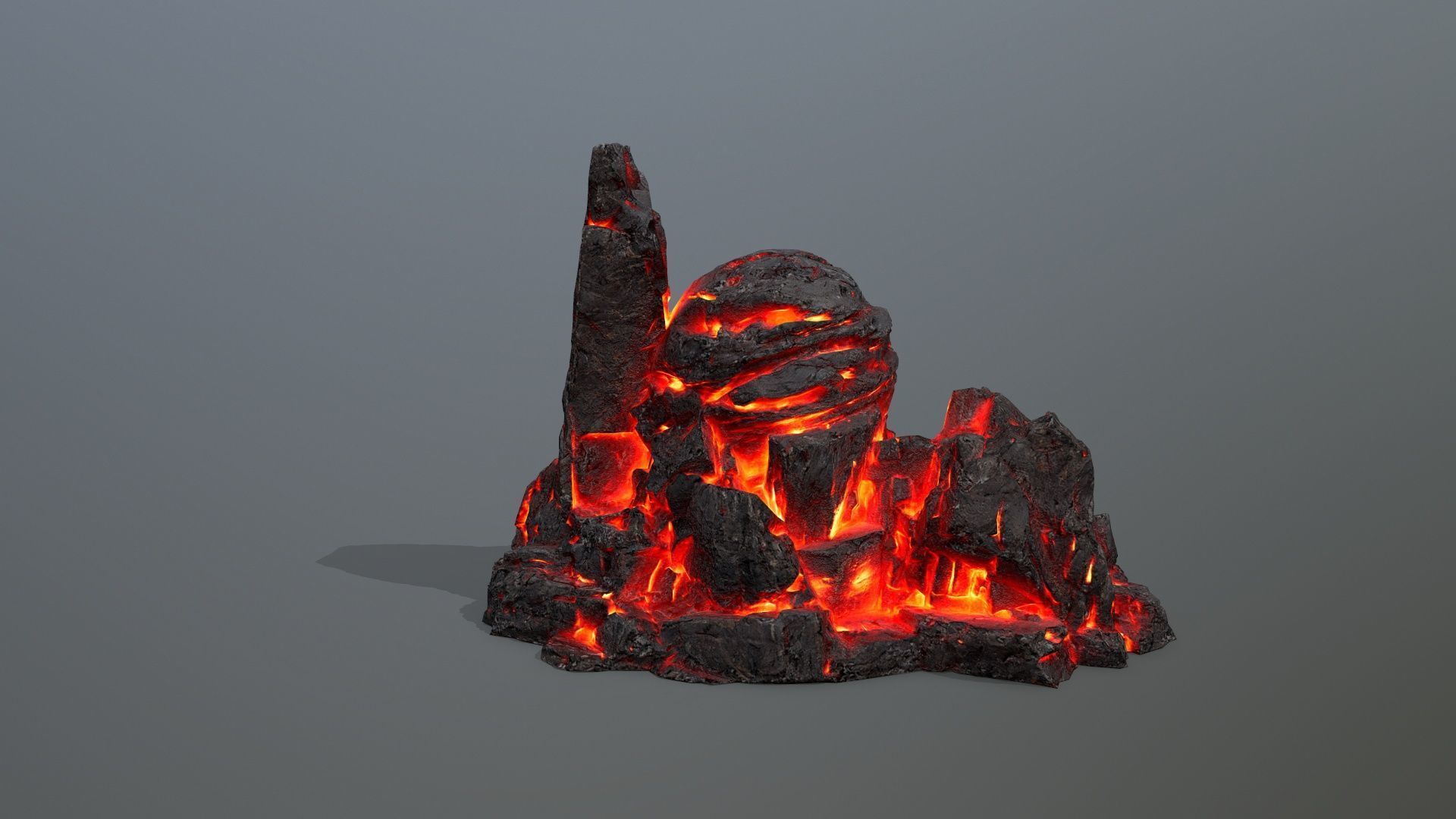 Skull Rock Low-poly 3D model_9