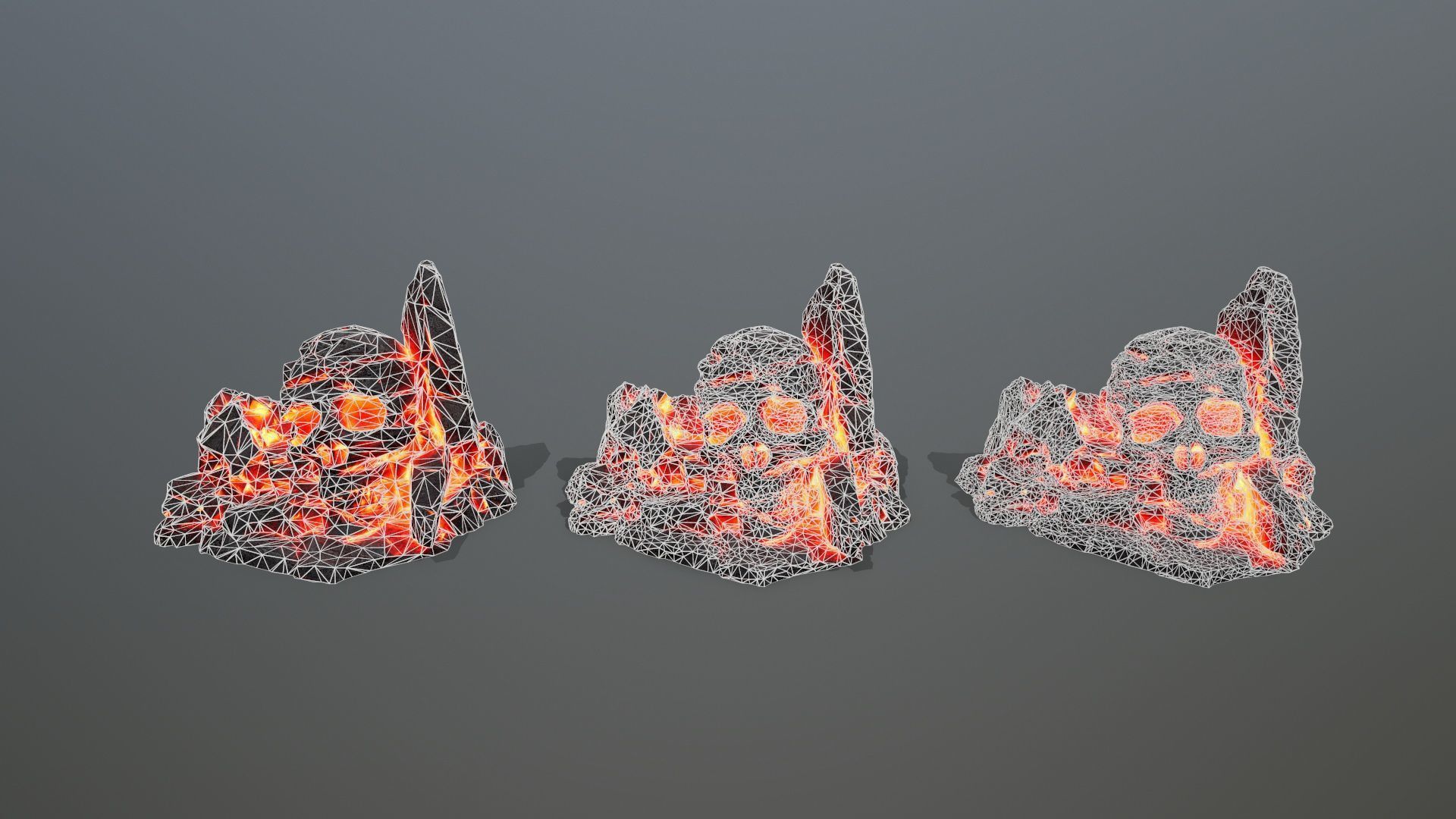 Skull Rock Low-poly 3D model_16