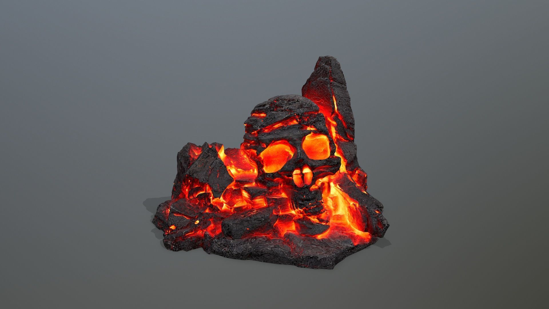 Skull Rock Low-poly 3D model_14