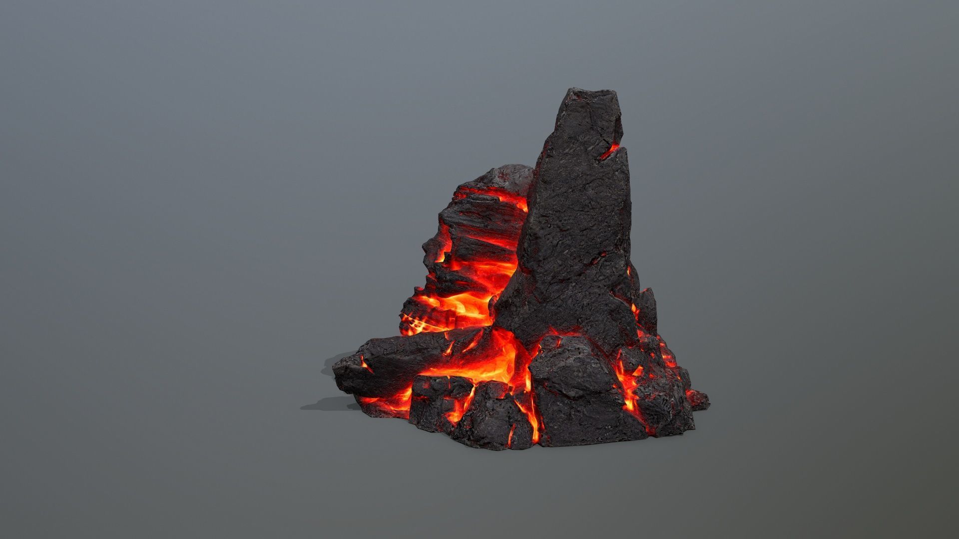 Skull Rock Low-poly 3D model_6