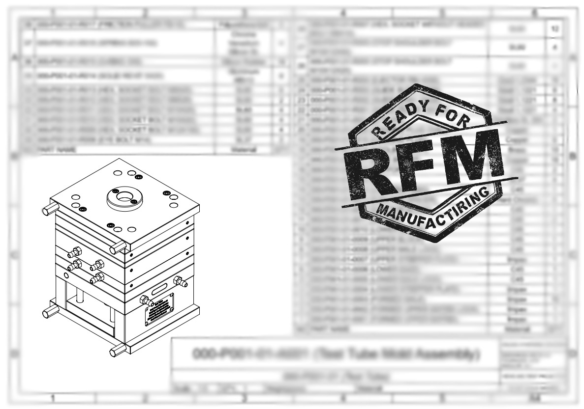 Test Tube Plastic Injection Molds - RFM 3D model_5
