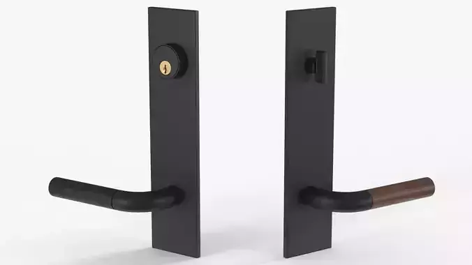 Tumalo Handle - Bronze with Walnut Lever Exterior Door Hardware