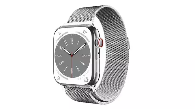Apple Watch 8 Series - Silver Stainless Steel Milanese Loop