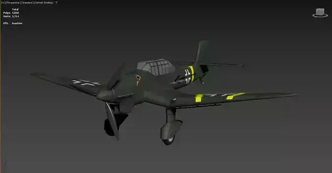 The image shows a 3D model of a military aircraft