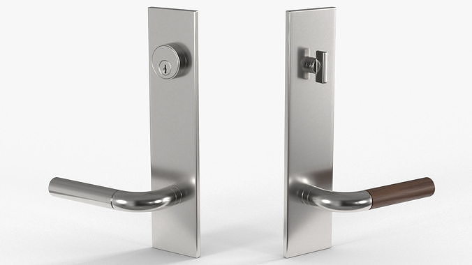 Tumalo Handle - Nickel with Walnut Lever Exterior Door Hardware 3D model