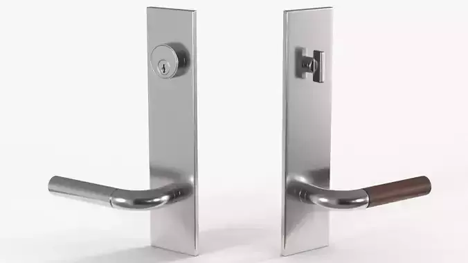 Tumalo Handle - Nickel with Walnut Lever Exterior Door Hardware