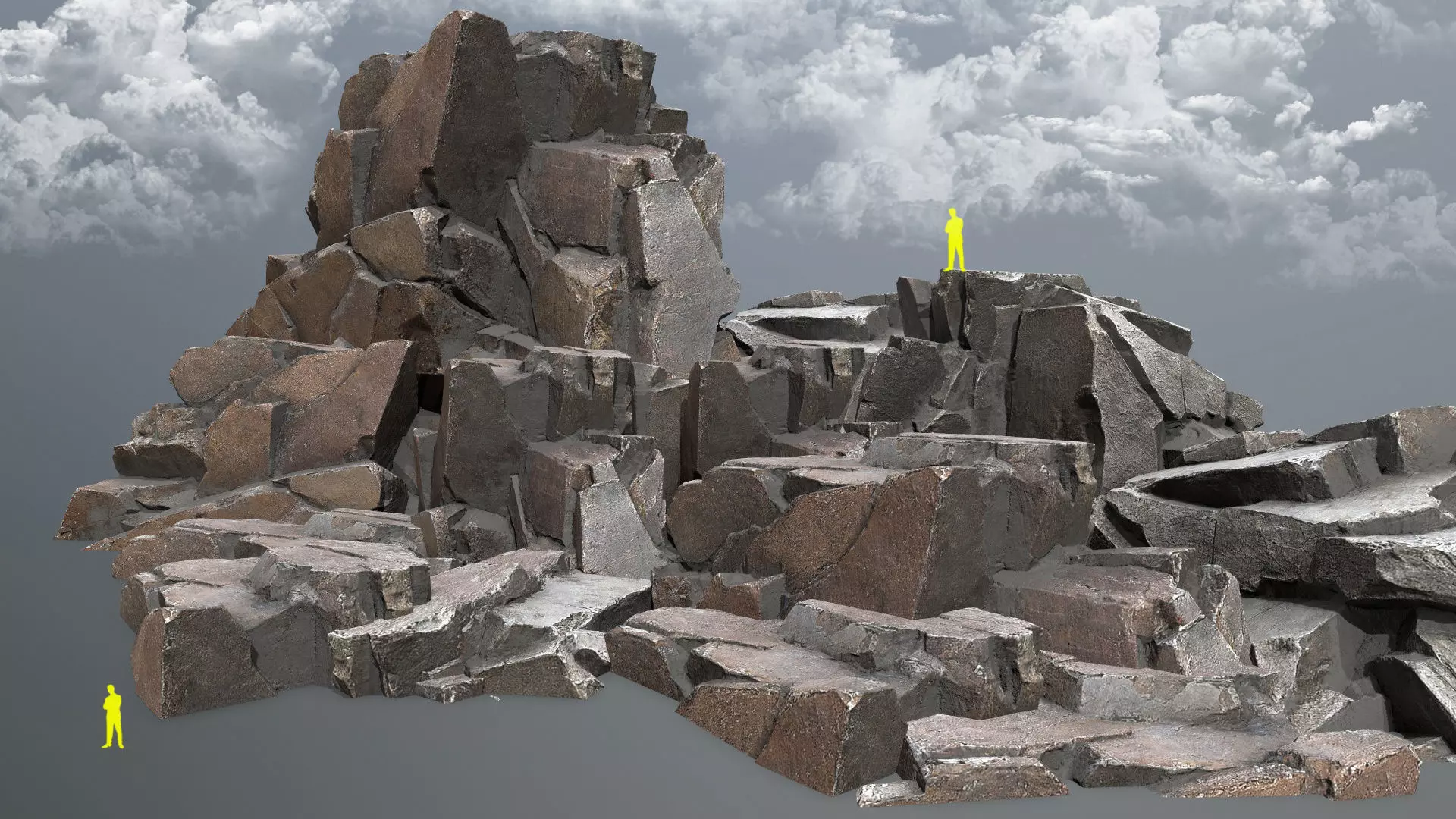 desert rocks Low-poly 3D model_0