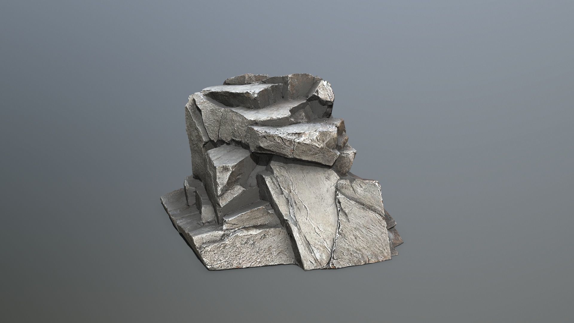 desert rocks Low-poly 3D model_2