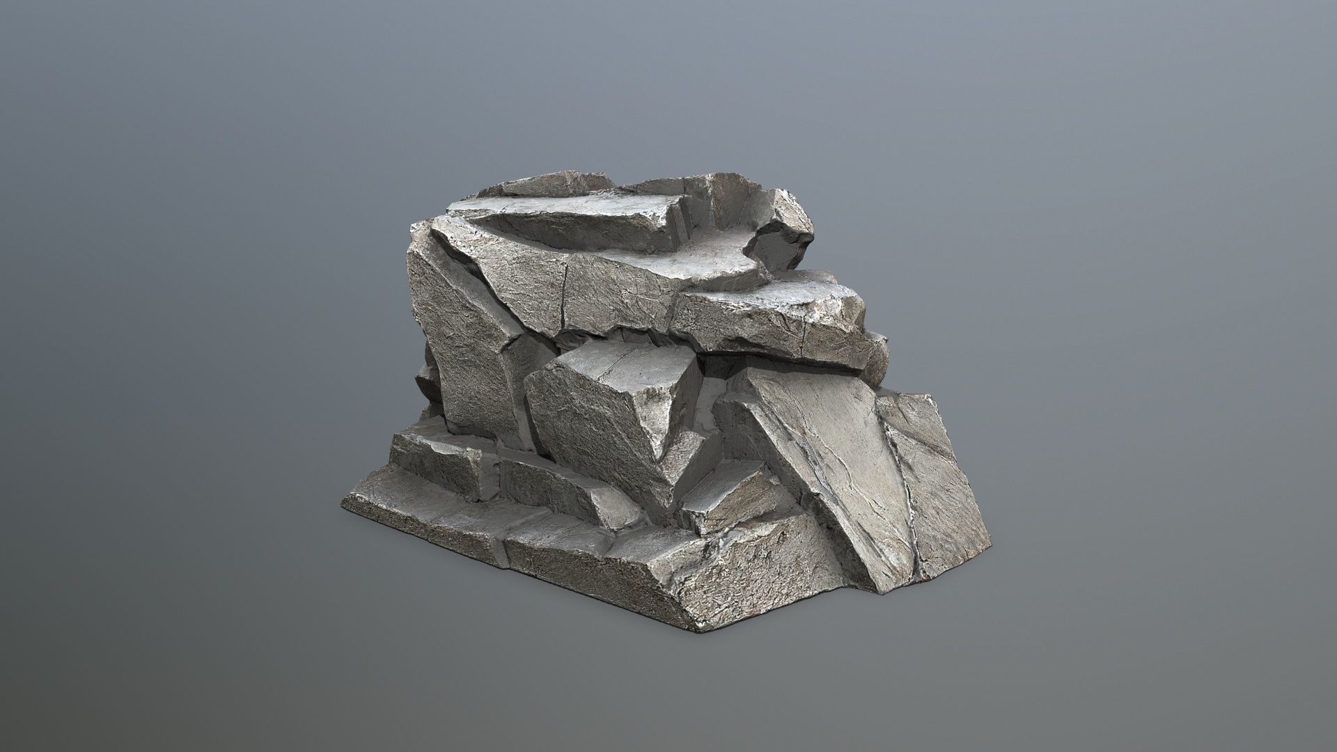 desert rocks Low-poly 3D model_1