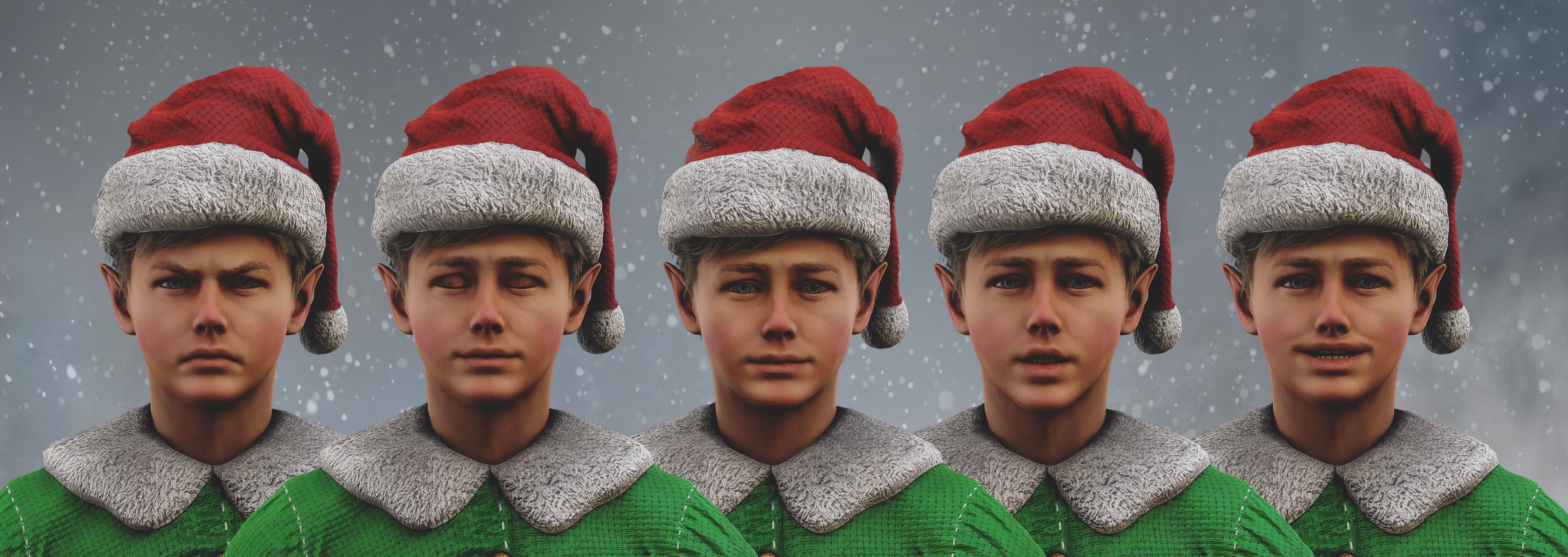 Christmas Elf Low-poly 3D model_2