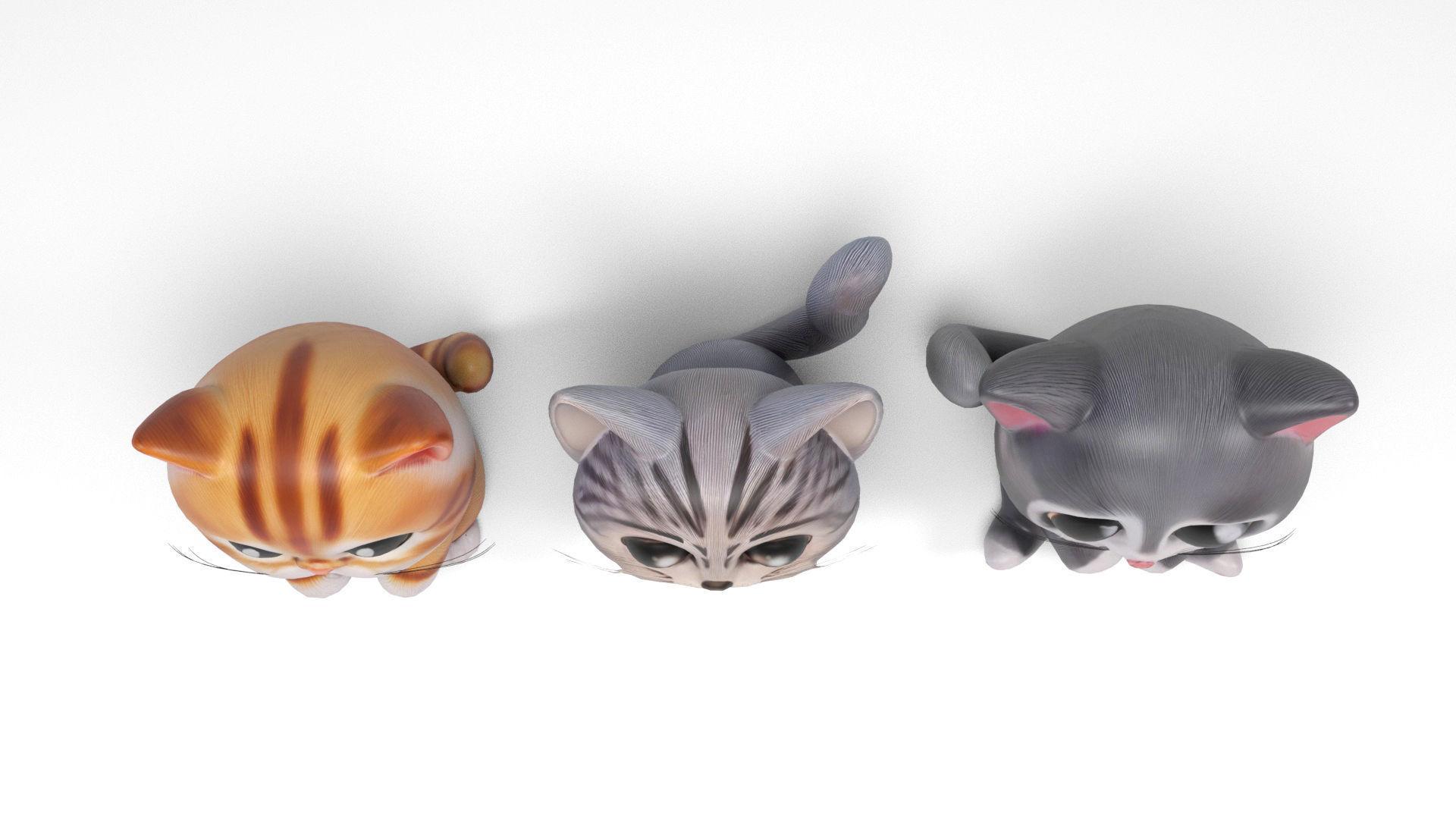 Funny cats Low-poly 3D model_5