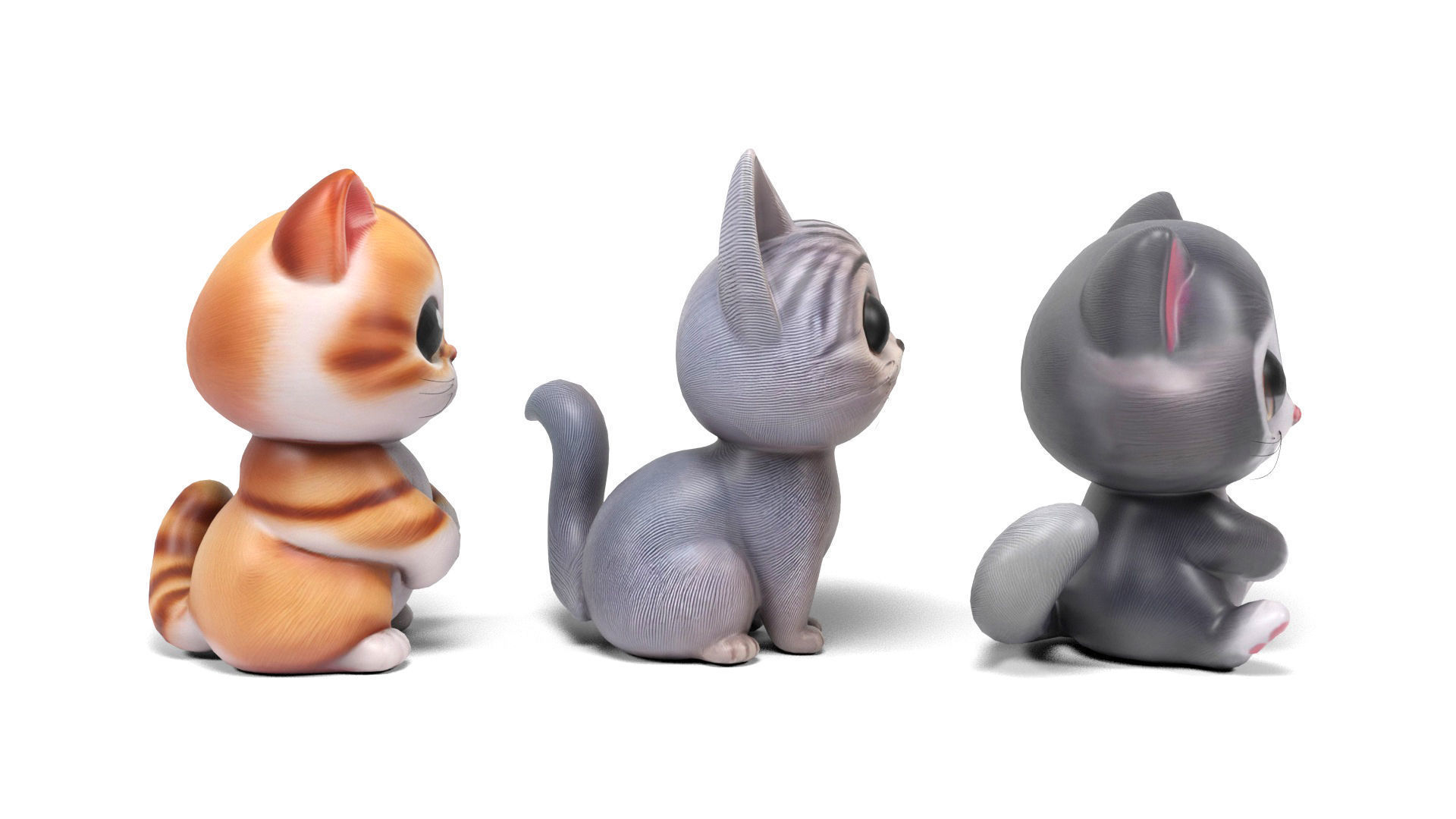 Funny cats Low-poly 3D model_6