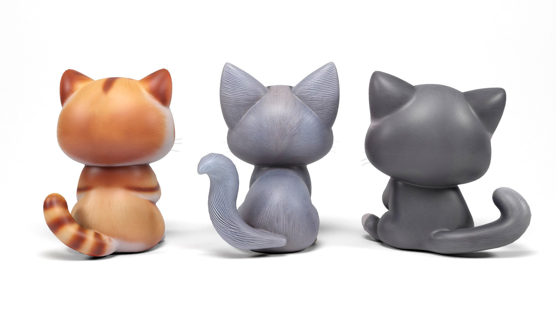 Funny cats Low-poly 3D model_7
